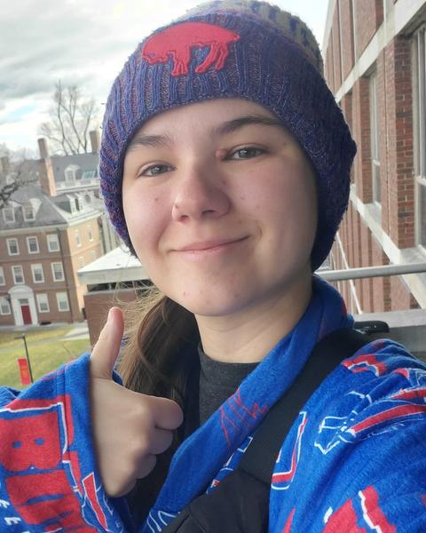 B Cates in Bills hat